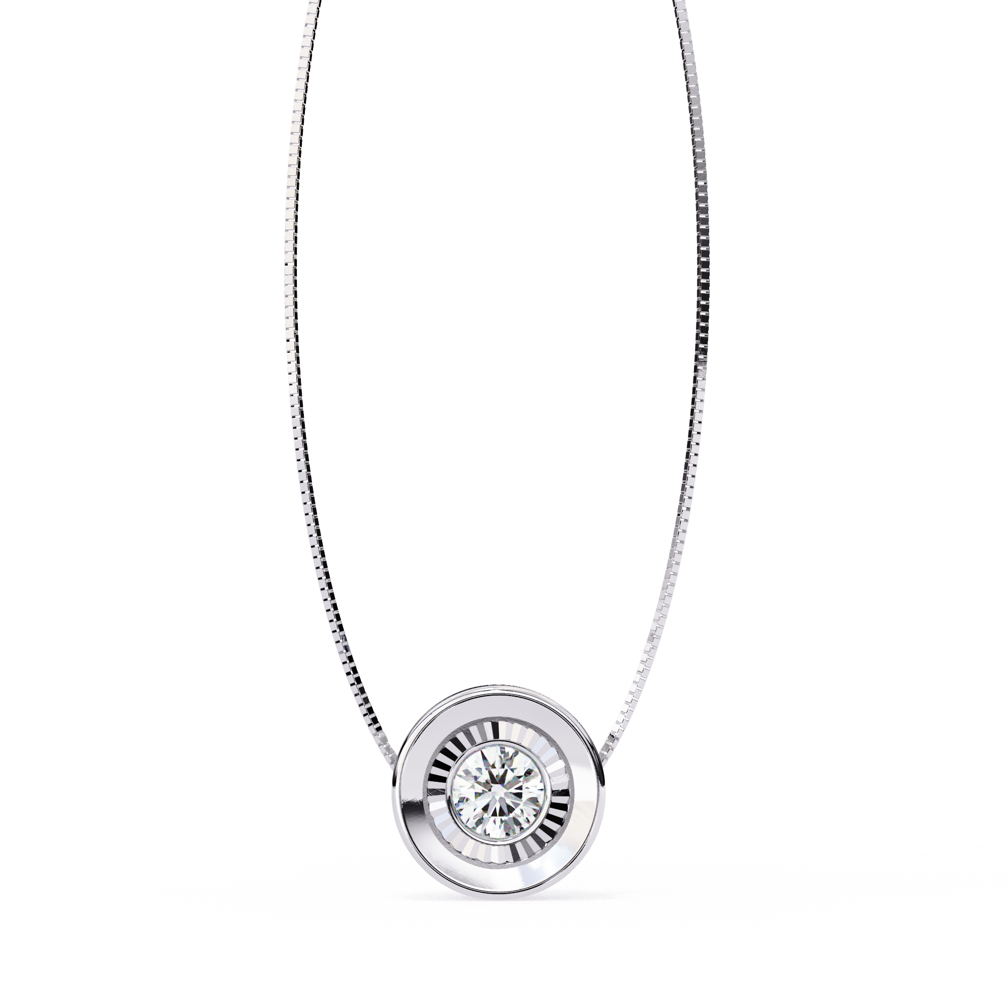 Solitairekart 0.26ct Bezel-Set Natural Diamond Solitaire Pendant-HI Color, VS-SI Clarity